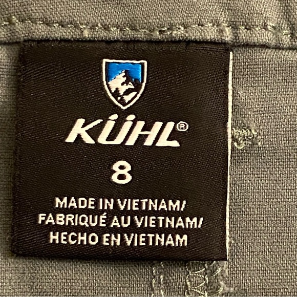 KUHL WOMENS SHORT HIKING OUTDOOR SIZE 8 GREEN “BORN IN THE MOUNTAINS” WAIST 30” - Picture 2 of 11